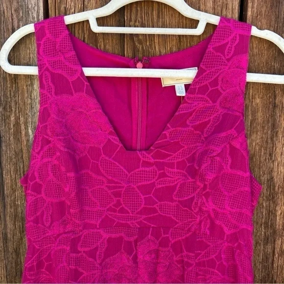 NWT Anthropologie Moulinette Soeurs Fuchsia Pink Lace Dress size 8 - Picture 2 of 15